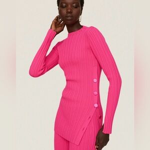 Pink Ribbed Knit Top